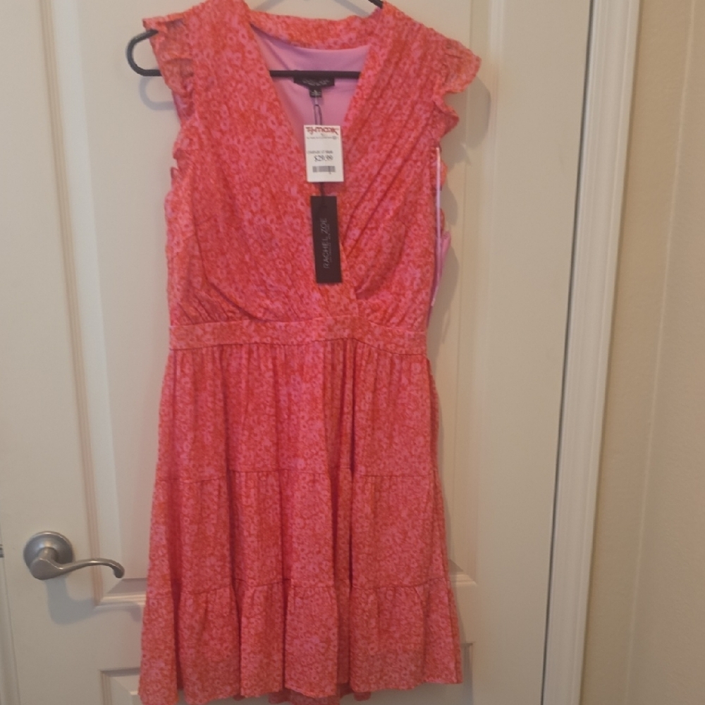 Rachel Zoe Pink Floral Ruffle Mini Dress